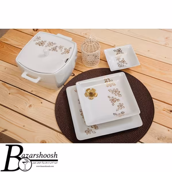 سرویس چینی غذاخوری 133پارچه تقدیس طرح آوین 18نفره فلت