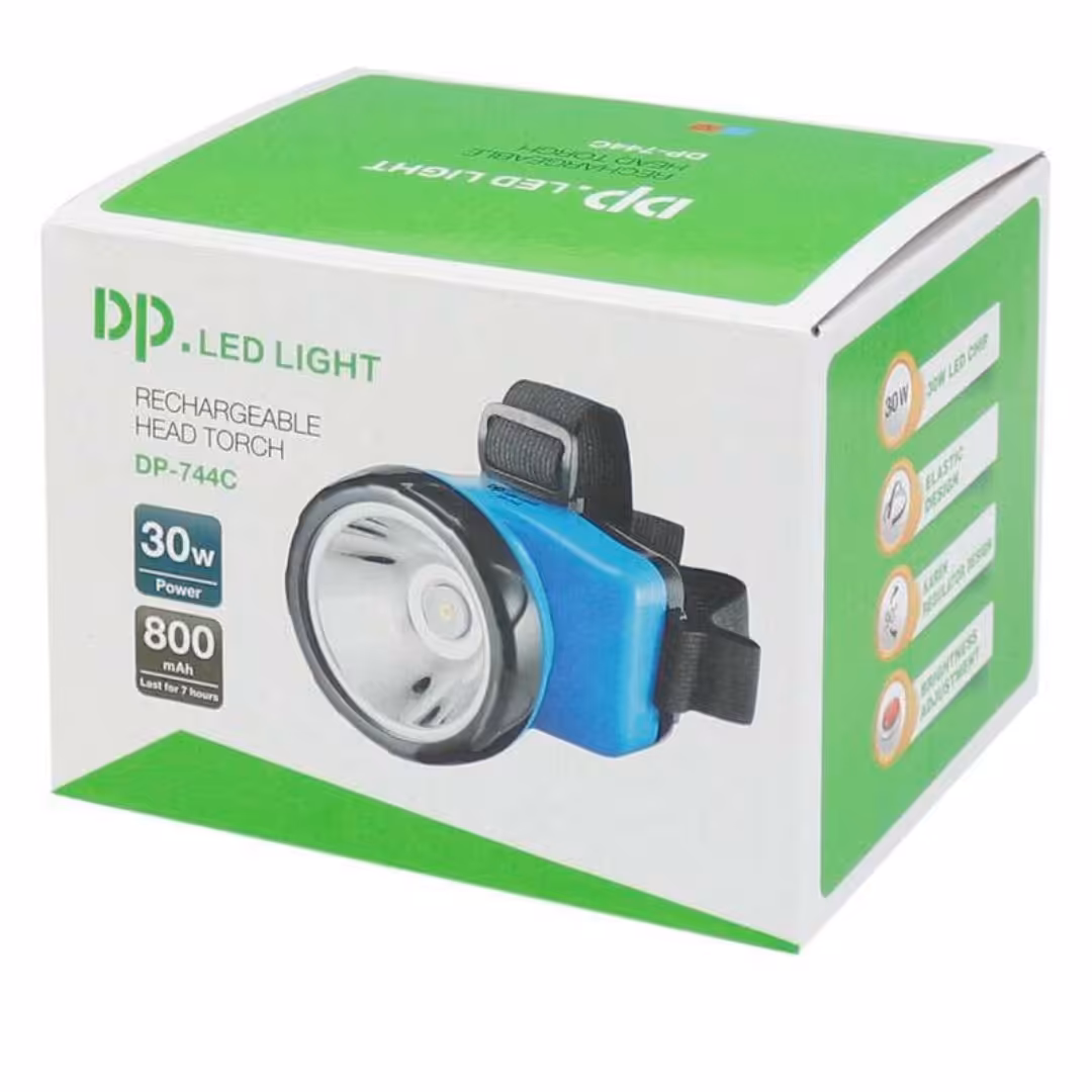 هدلایت DP مدل 744c ، چراغ پیشانی DP  ، چراغ پیشانی شارژی ، هدلایت شارژی ، نورافکن شارژی