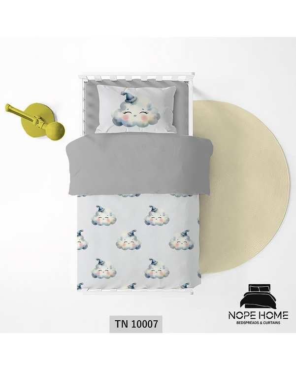 سرویس لحاف روتختی یک نفره 5 تکه کودک نوپه هوم Nopehome طرح ابر کد TN10007
