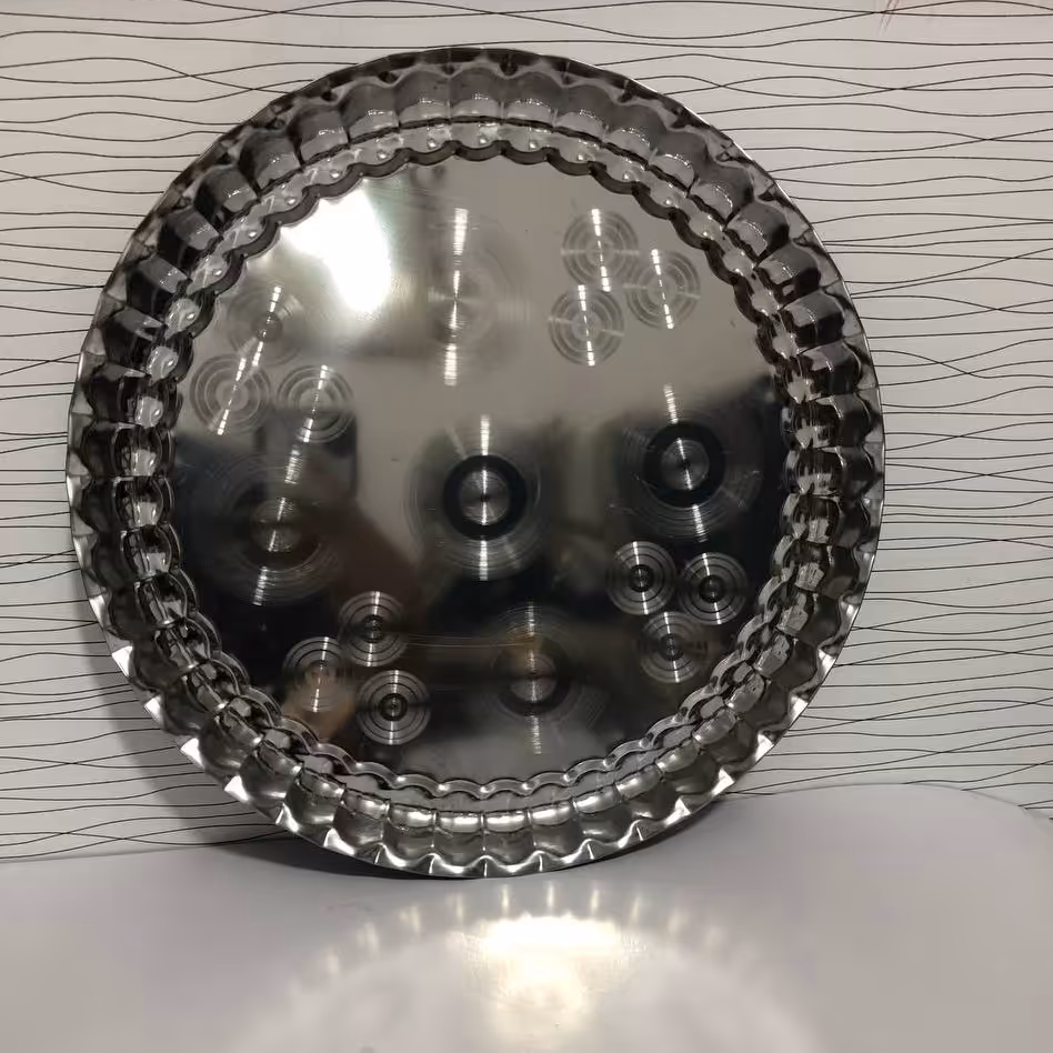 سینی استیل لب کنگره ای قطر سینی 37سانت قطر گرده 40سانت