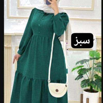 پیراهن مانتویی بلند جنس شانتون