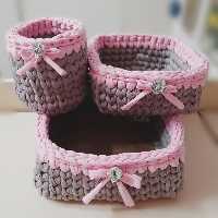 پک  سه عددی نظم دهنده و تریکو صورتی و طوسی