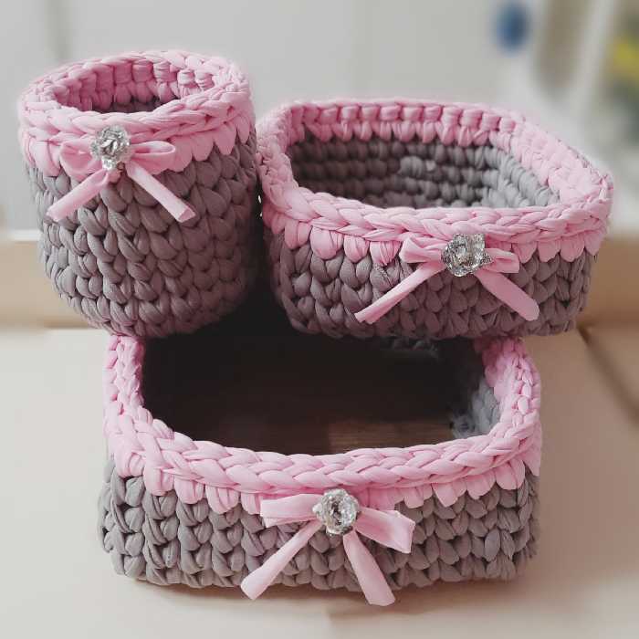 پک  سه عددی نظم دهنده و تریکو صورتی و طوسی