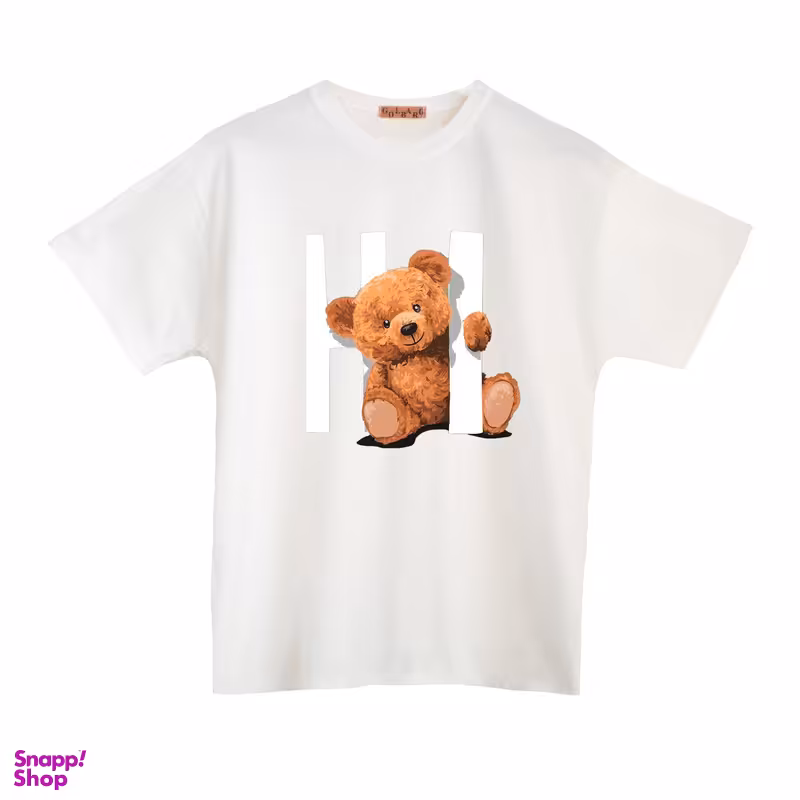 تی شرت آستین کوتاه  بچگانه مدل خرس های رنگ سفید