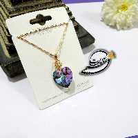 گردنبند برند Xuping مدل JingJing از جنس مس و روکش طلا بسیار زیبا با کریستال سوارسکی Swarovski تراش خورده اصلی کد 400