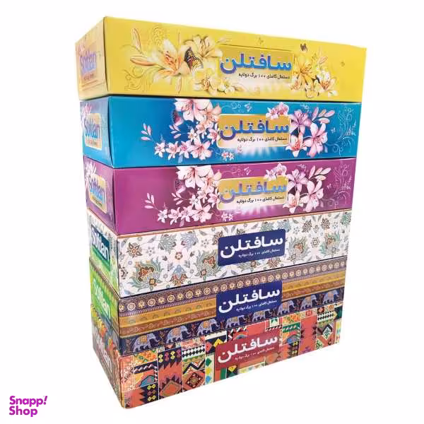 دستمال کاغذی 100 برگ سافتلن مدل 1006 مجموعه 6 عددی