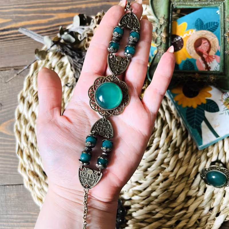 دستبند عقیق سبزرنگ کد Dast03