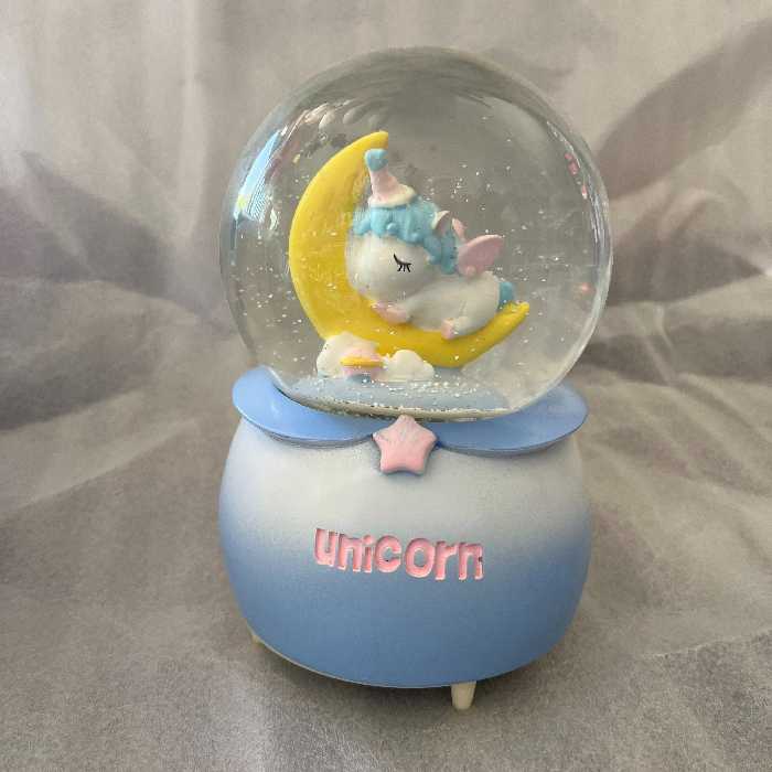 گوی موزیکال پسرانه یونیکورن اسب تک شاخ آبی کوکی بزرگ