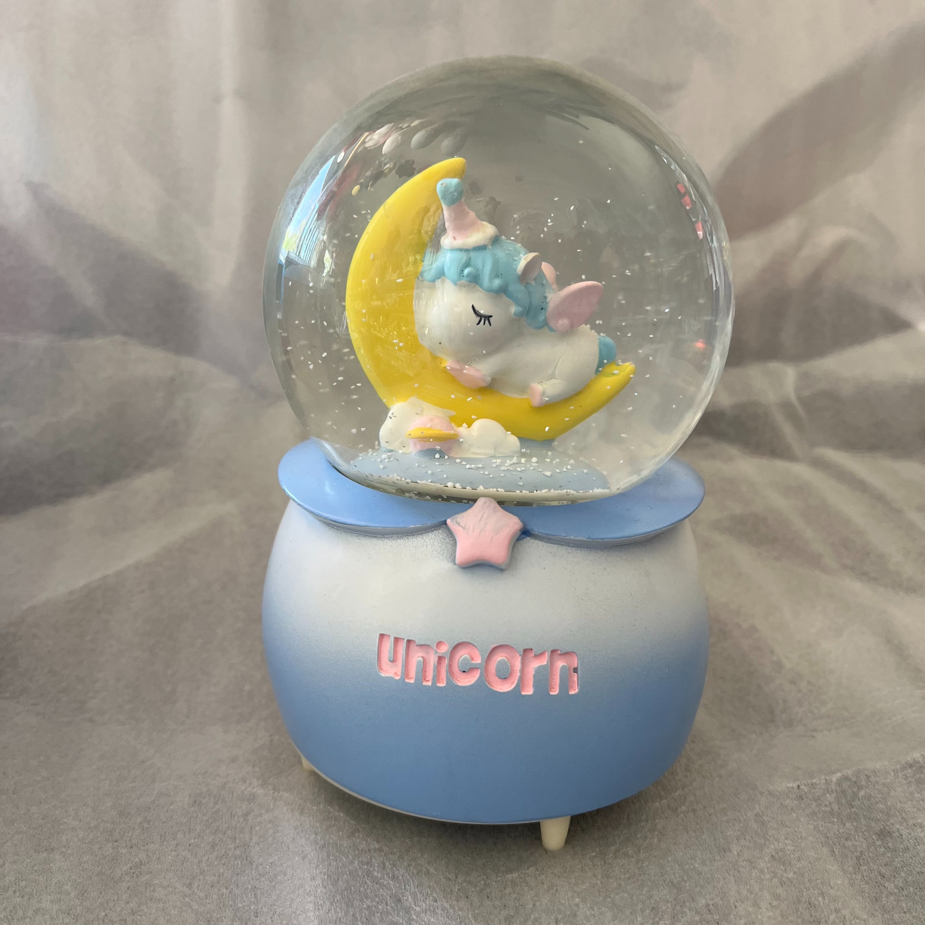 گوی موزیکال پسرانه یونیکورن اسب تک شاخ آبی کوکی بزرگ