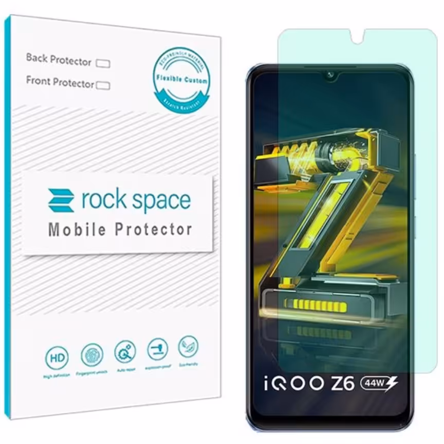 گلس   ویوو iQOO Z6 44W مدل نانو هیدروژل گرین لایت برند راک اسپیس   