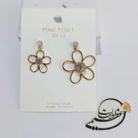 گوشواره مجلسی  متفاوت و تا به تا  طرح گل بزرگ و کوچیک  نگین دار کد 200