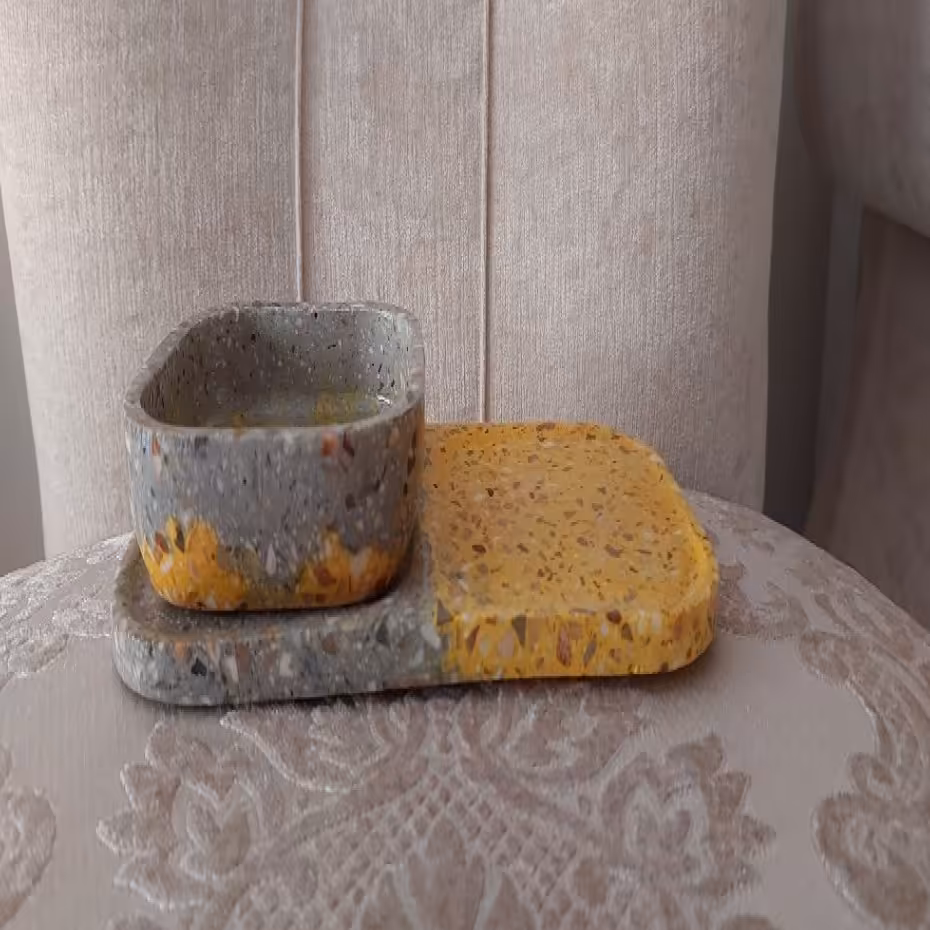 اردو خوری سنگی زرد طوسی