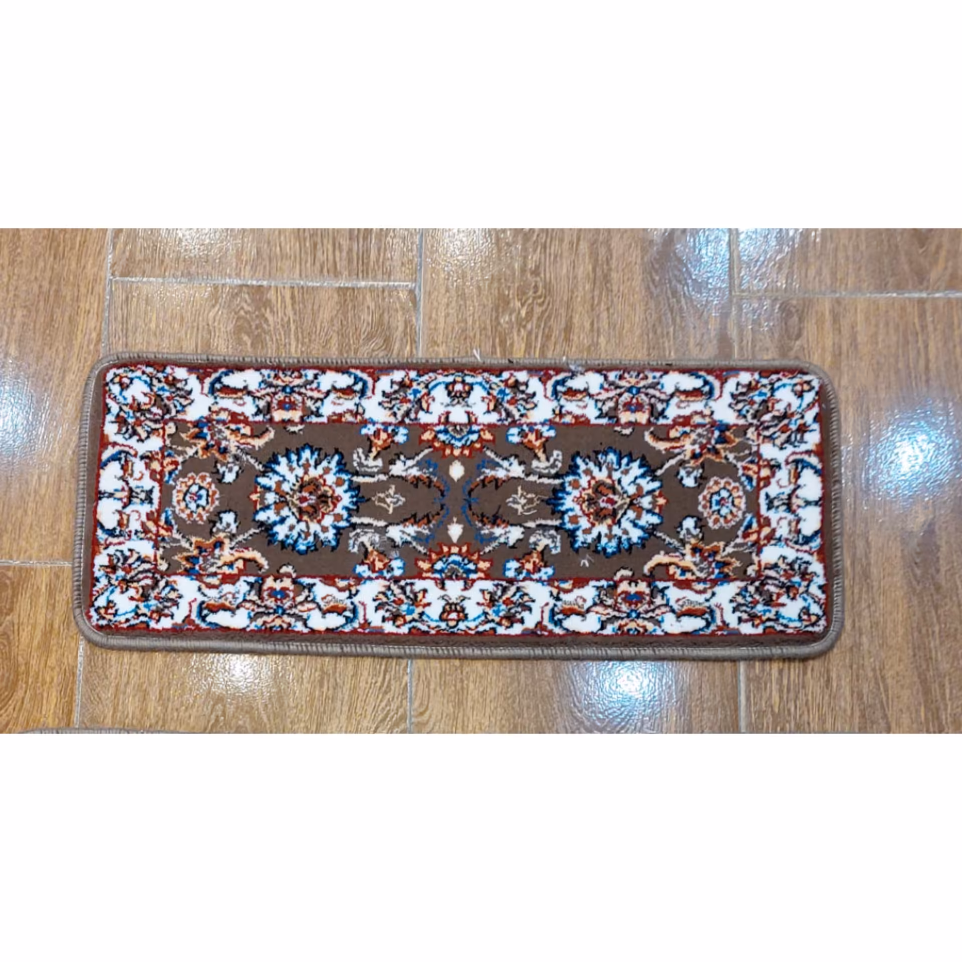 فرش پله تکی ( روپله ای)سایز 30 در 70 افشان گردویی با قیمت تخفیفی طرح 700شانه، پسکرایه 