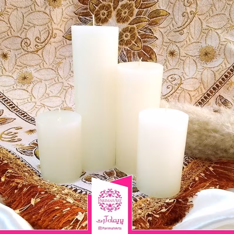 ست شمع ساده ی نباتی رنگ کد5080 پریماه آرت- 4 عددی