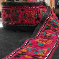 نوار  (یراق) سنتی بلوچی دوزی کاموا بافت نقش برجسته کد 3