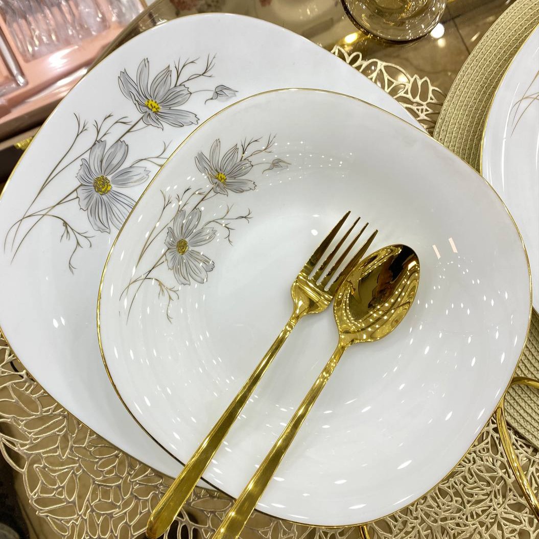 سرویس ارکوپال مربع مدل ژالین طلاکوب طوسی