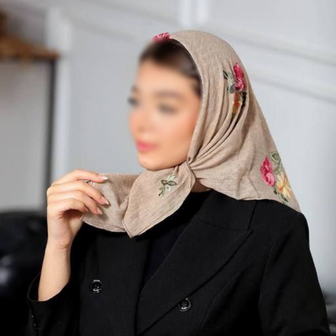 مینی اسکارف گلدوزی شده نسکافه ای ارسال رایگان