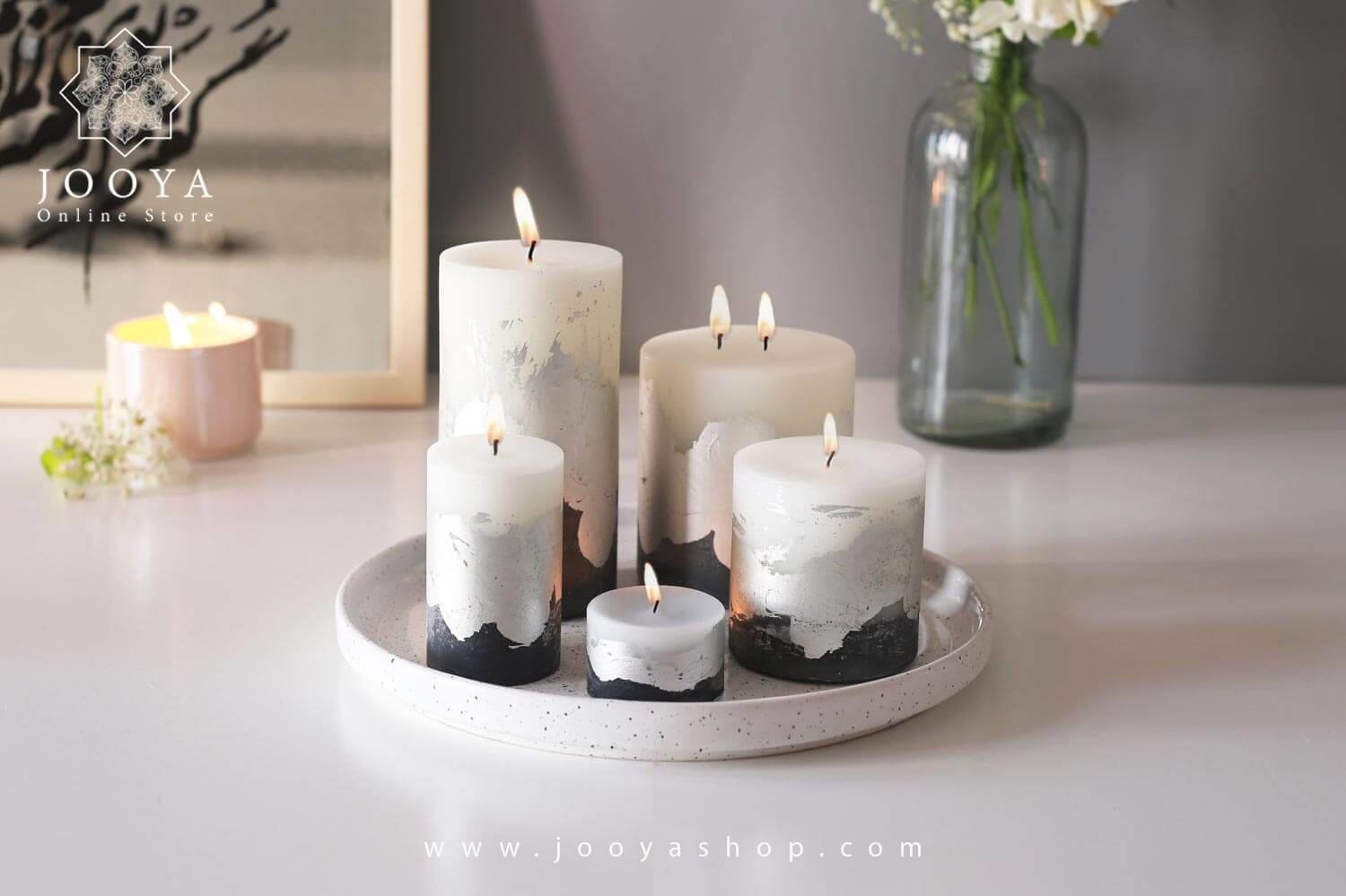 شمع با کاور نقره