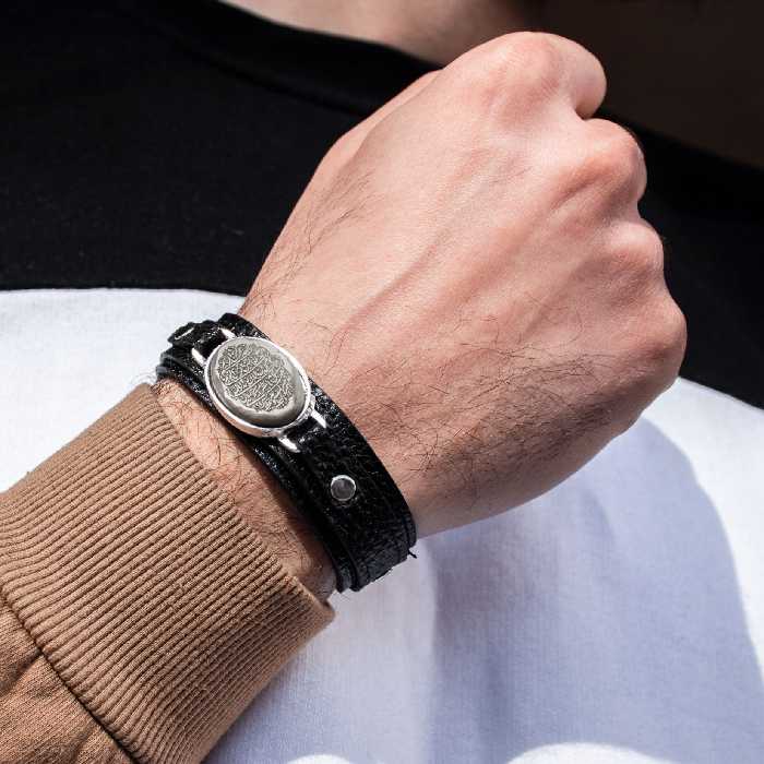 دستبند سنگ و چرم طبیعی در  مدل ها و رنگ های مختلف 