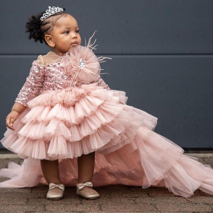 پیراهن پفی پولکو تور 