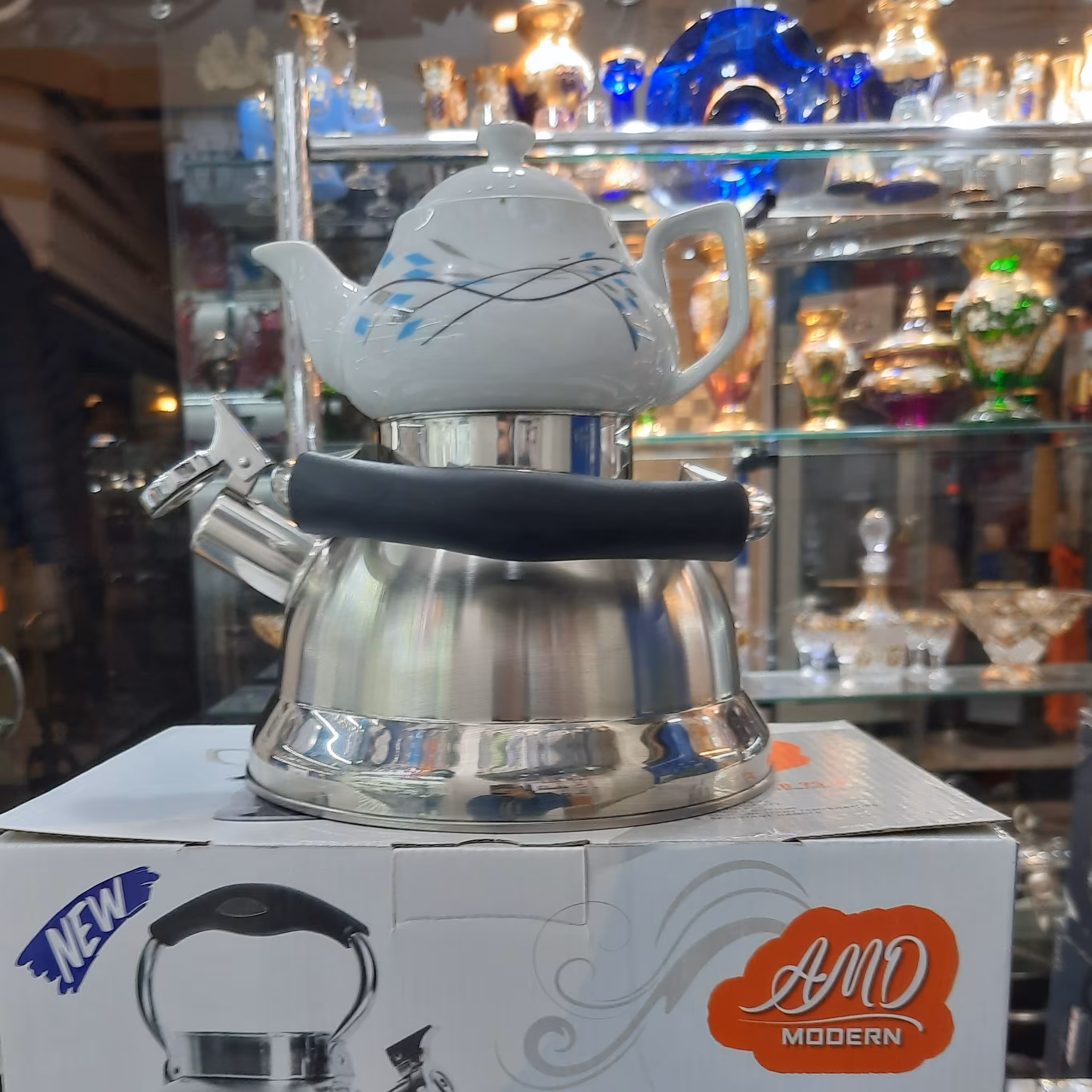 کتری قوری روگازی استیل جهیزیه