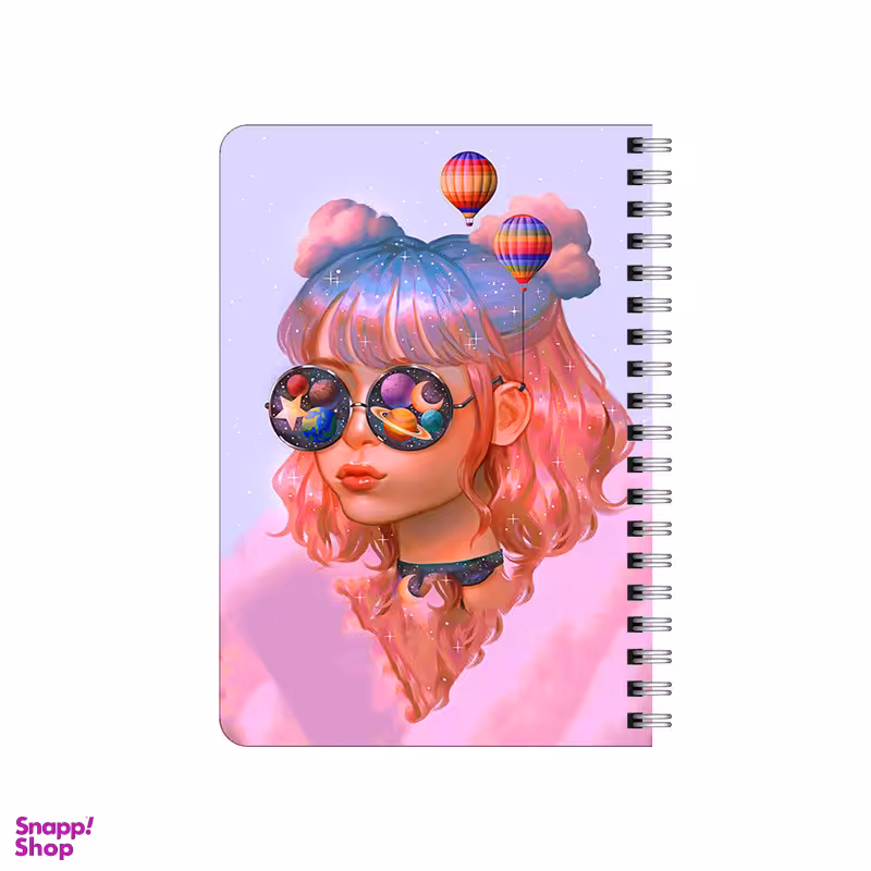 دفترچه یادداشت ۸۰ برگ بامبیلیپ مدل چوبی طرح دختر کهکشانی کد 4695832