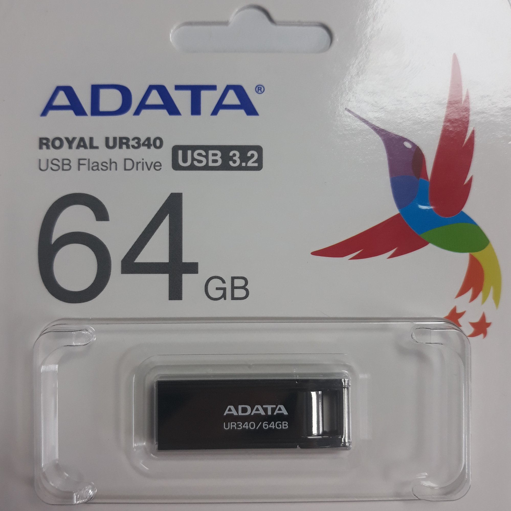 فلش ای دیتا مدل Royal ur340 با ظرفیت 64 گیگابایت usb 3.2