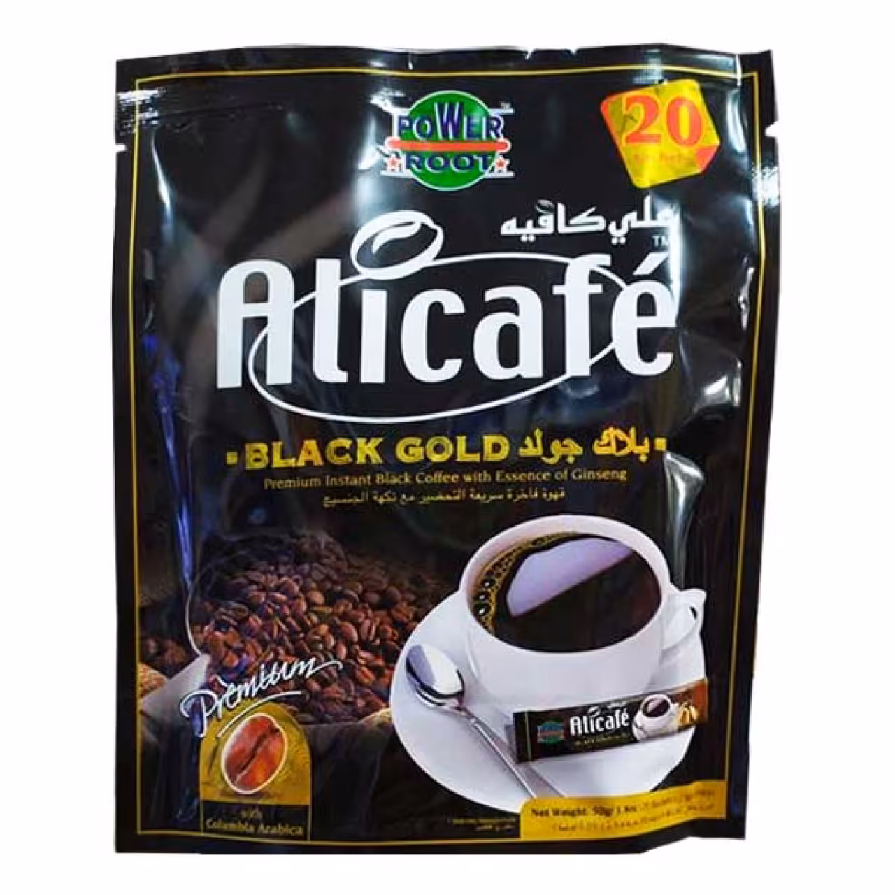 قهوه فوری بلک گلد علی کافه Black Gold بسته 20 عددی