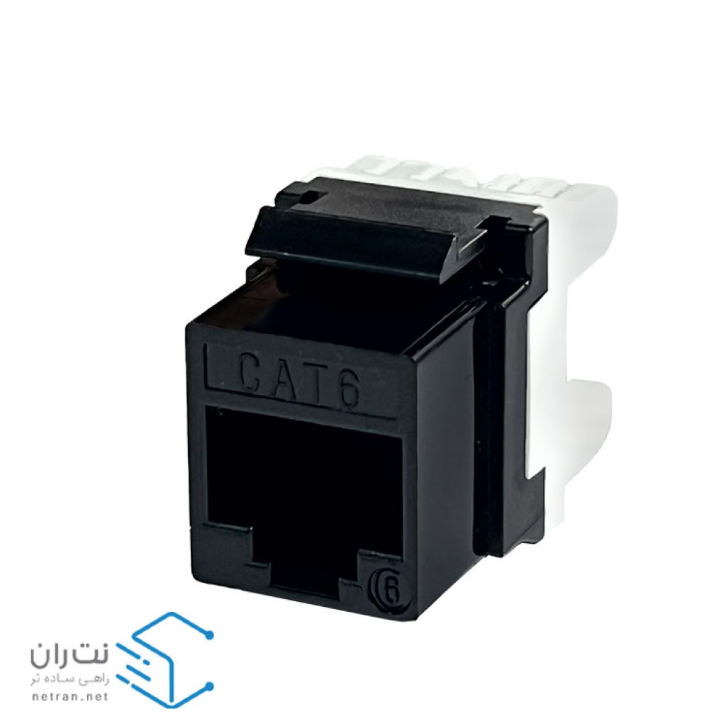 کیستون شبکه Cat6 UTP مشکی 180 درجه ونتولینک