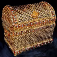 صندوق بزرگ مدل حصیری رنگ طلایی 