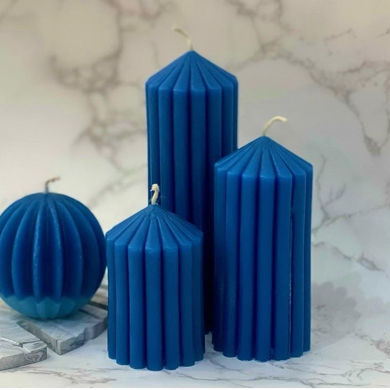 شمع استوانه شیار دار کله قندی