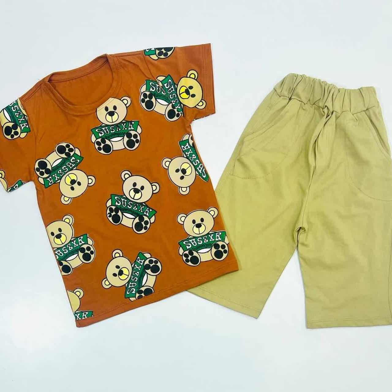 ست تیشرت شلوارک جیب دار اسپرت تدی کیفیت عالی