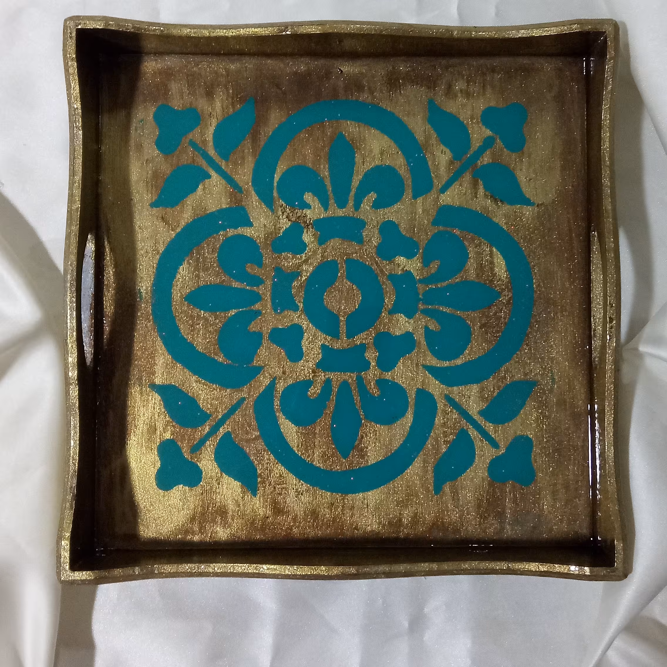 سینی رزینی چوبی کد114