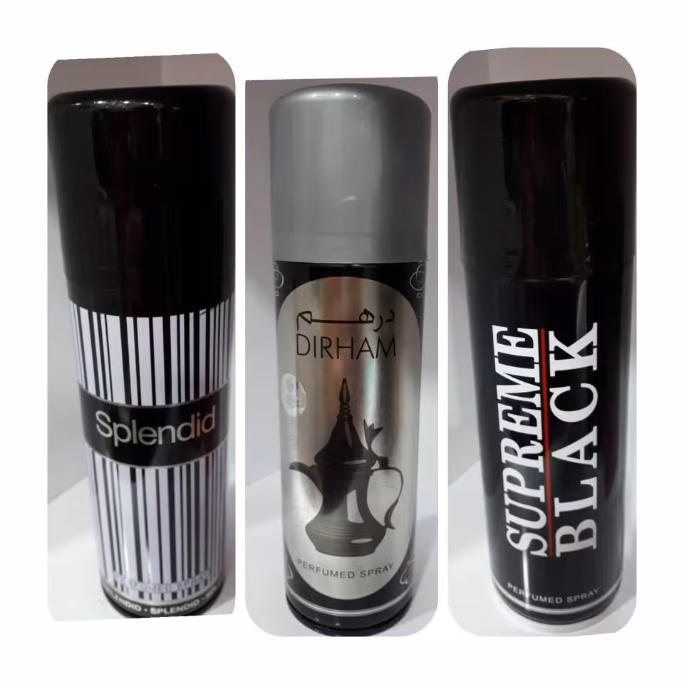 3 عدد اسپری خوشبو کننده سوپر بلک و درهم و اسپلیندور حراج 80 هزار تومان