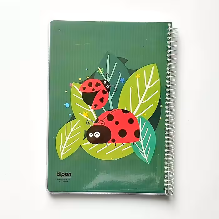 دفتر 100 برگ الیپون طرح کفشدوزک  مجلد