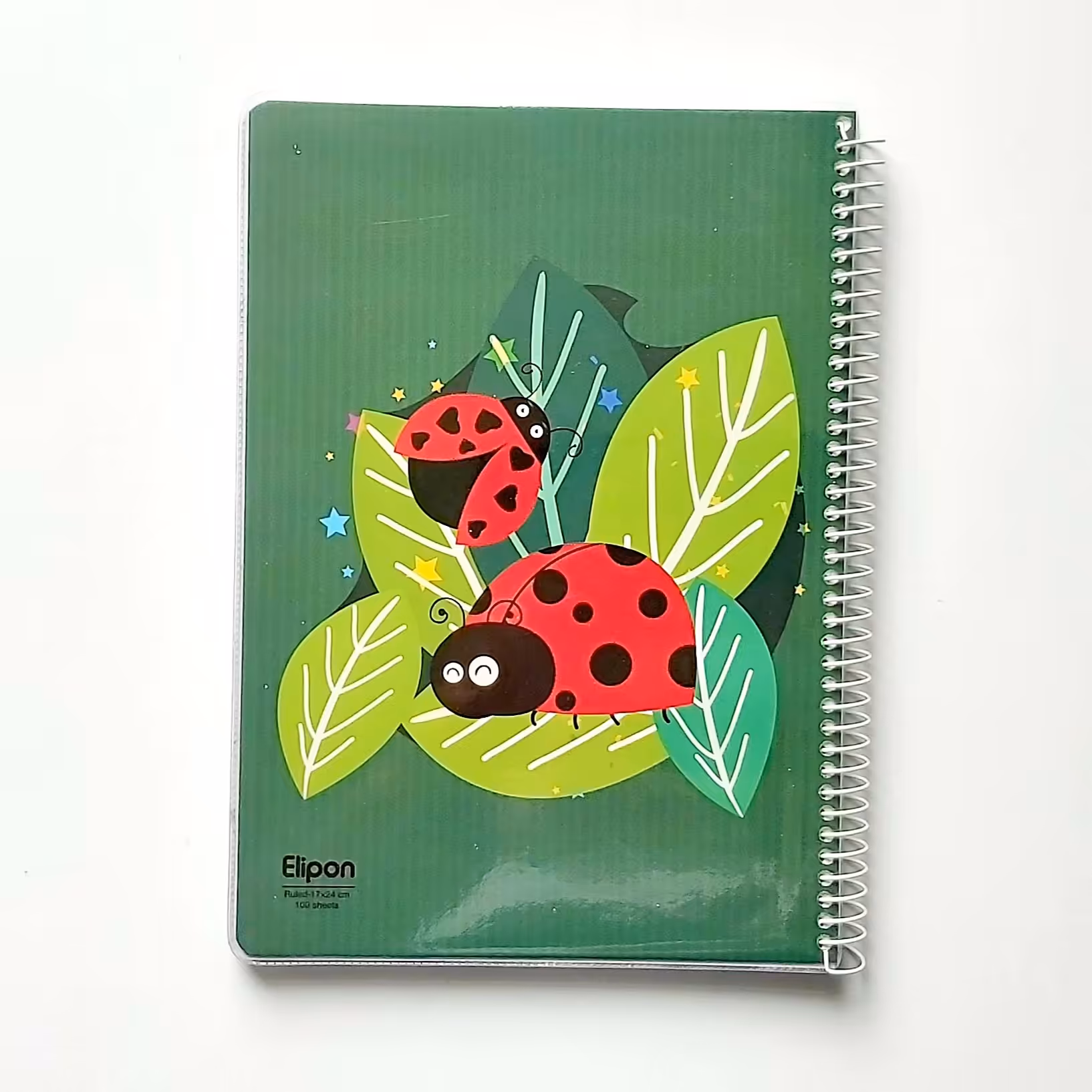 دفتر 100 برگ الیپون طرح کفشدوزک  مجلد