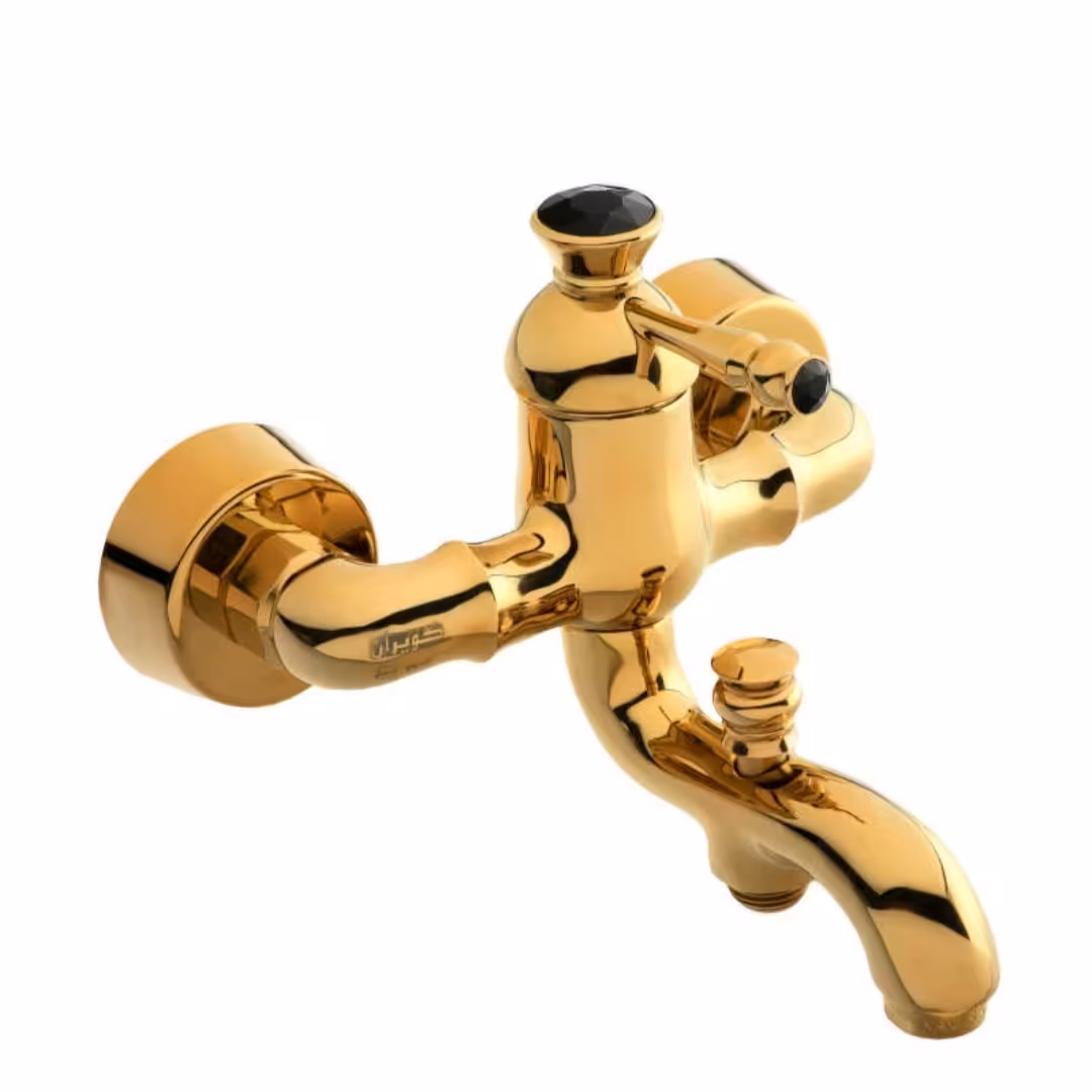 شیرآلات کویران آذر-شیر حمام مدل فلورانس-طلایی