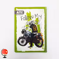 دفتر مشق 100 برگ سیمی طرح موتورسیکلت آتی