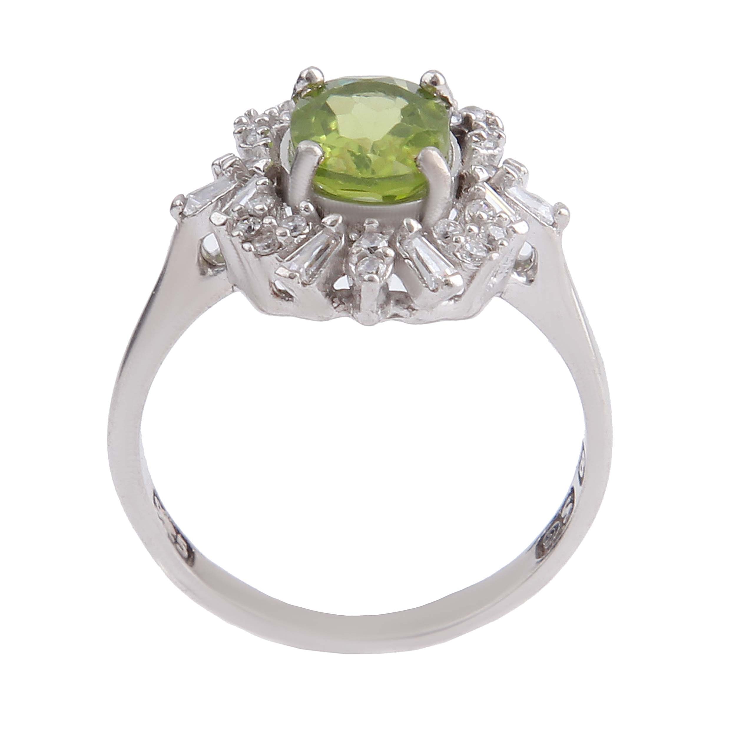 انگشتر نقره زنانه بازرگانی میلادی مدل زبرجد قالب جواهری  ابکاری رادیوم کدAWR1302