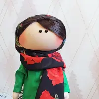 عروسک روسی دختر با شال رنگی ،سفارش از روی عکس با قد 35 سانتی
