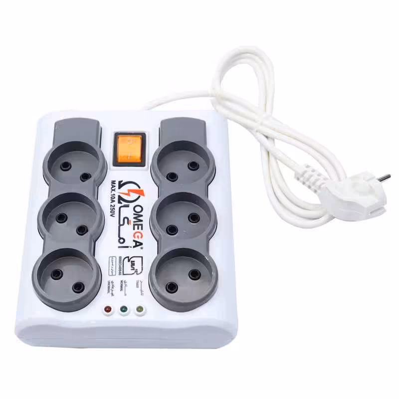 محافظ برق امگا Omega مدل P6000 با کابل 1.5 متری