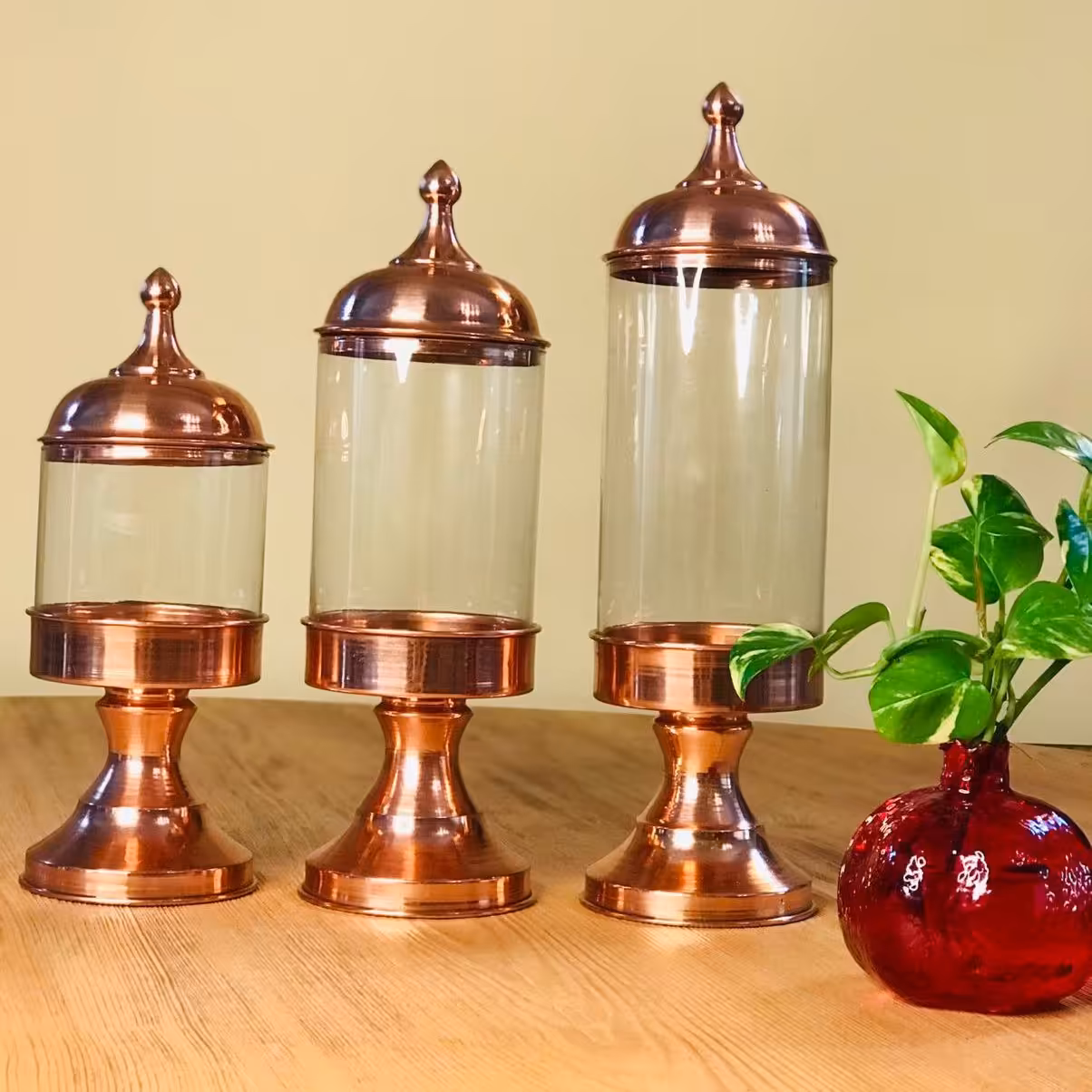 کندی باکس وپاسماوری پایه دار مسی نانو سایز1 قطر:10سانتی مترارتفاع: