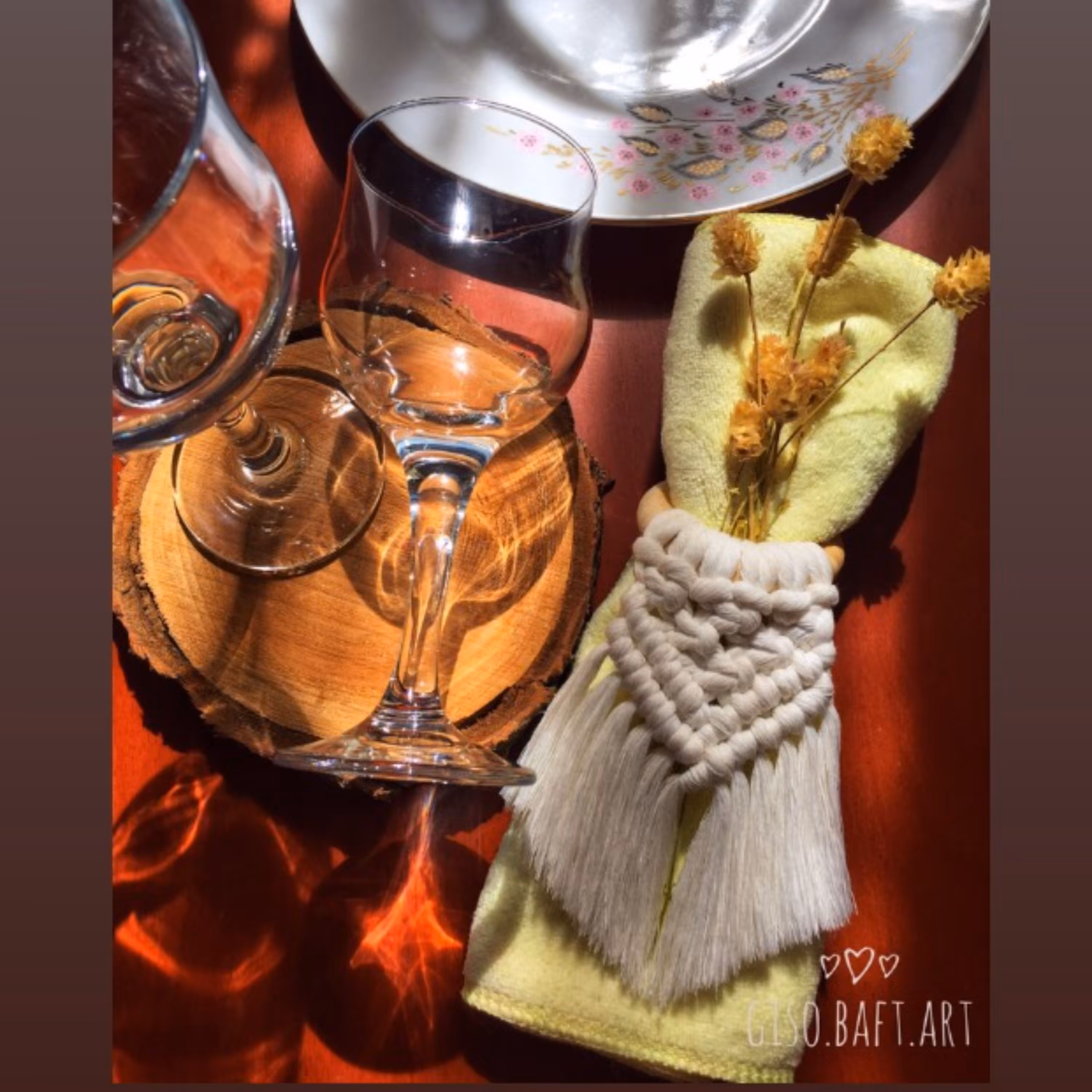 حلقه دستمال مکرومه 