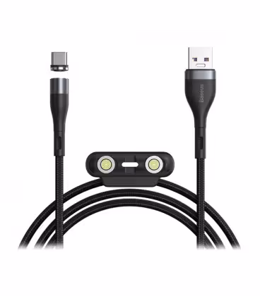 کابل مگنتی سه سر باسئوس مدل Zinc Magnetic MLC CA1T3-BG1 طول 1 متر