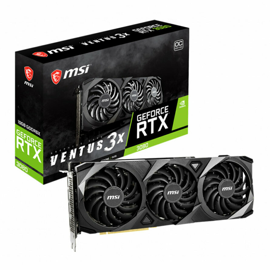 کارت گرافیک  ام اس آی مدل GeForce RTX 3080 VENTUS 3X 10G OC حافظه 10 گیگابایت