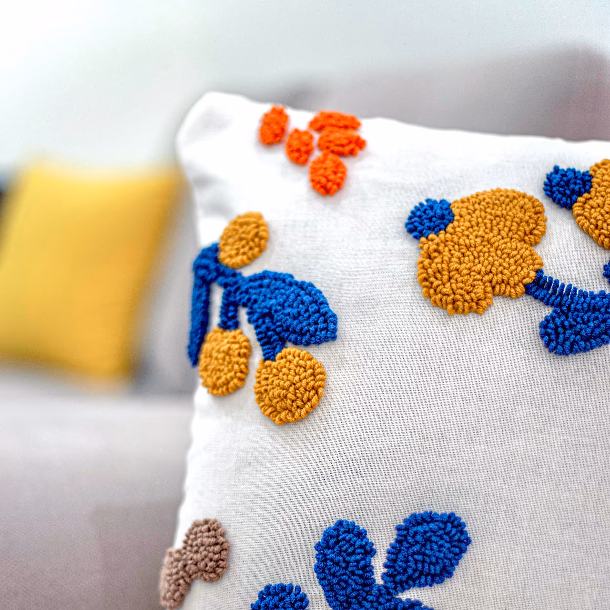  کوسن بهار دست دوز هنر نیدل پانچ با کاموای درجه یک قابل شستشو پر شده از پشم شیشه