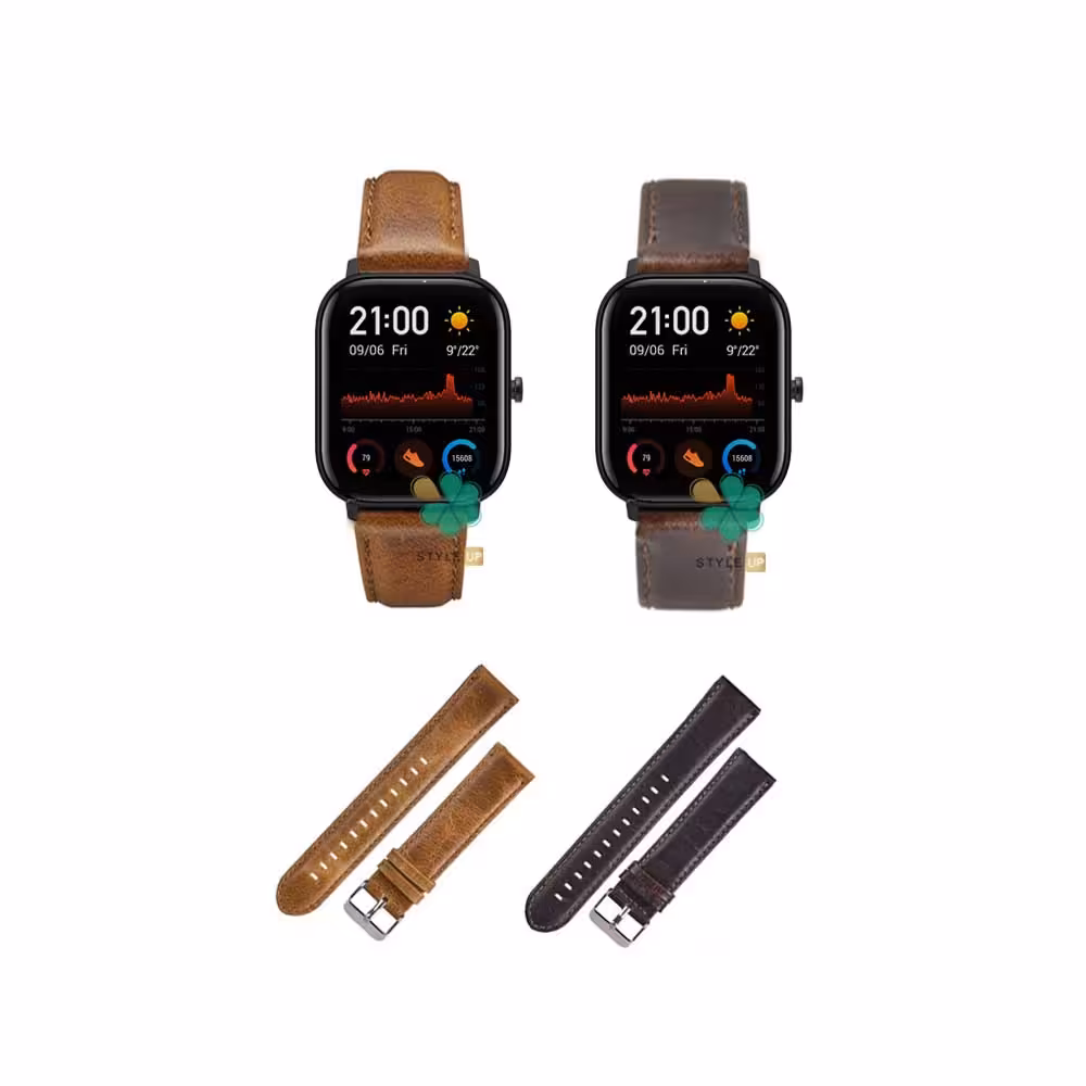بند چرمی ساعت شیائومی Xiaomi Amazfit GTS مدل Genuine Leather