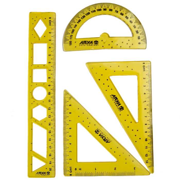 ست خط کش 4 تایی ژله ای آریا