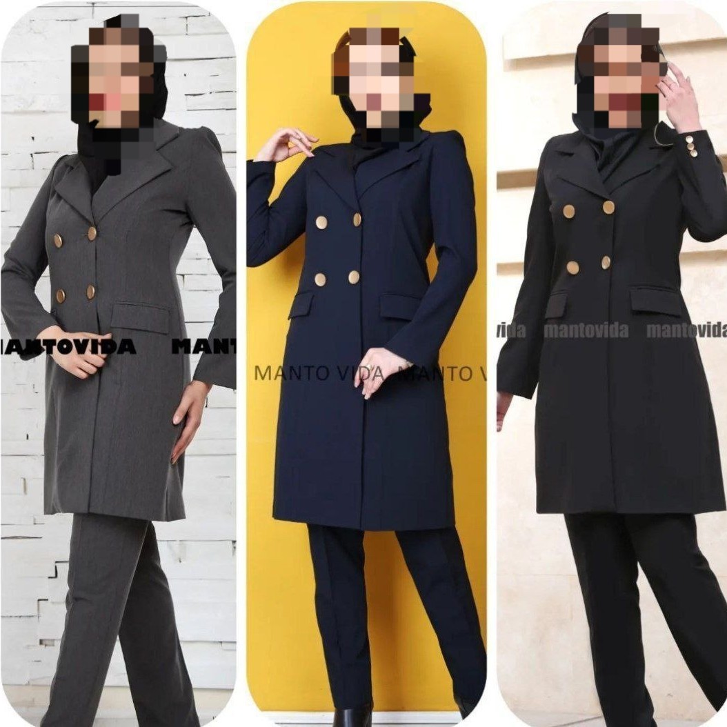 مانتو شلوار اداری یقه انگلیسی