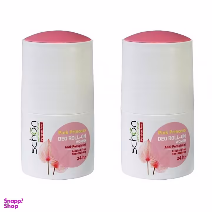 رول ضد تعریق زنانه شون (Schon) مدل Pink Princess حجم 50 میلی‌ لیتر بسته 2 عددی